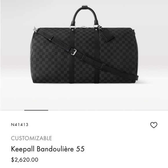 Louis Vuitton Keepall Bandoulier 55 Damier Graphite - Picture 1 of 14